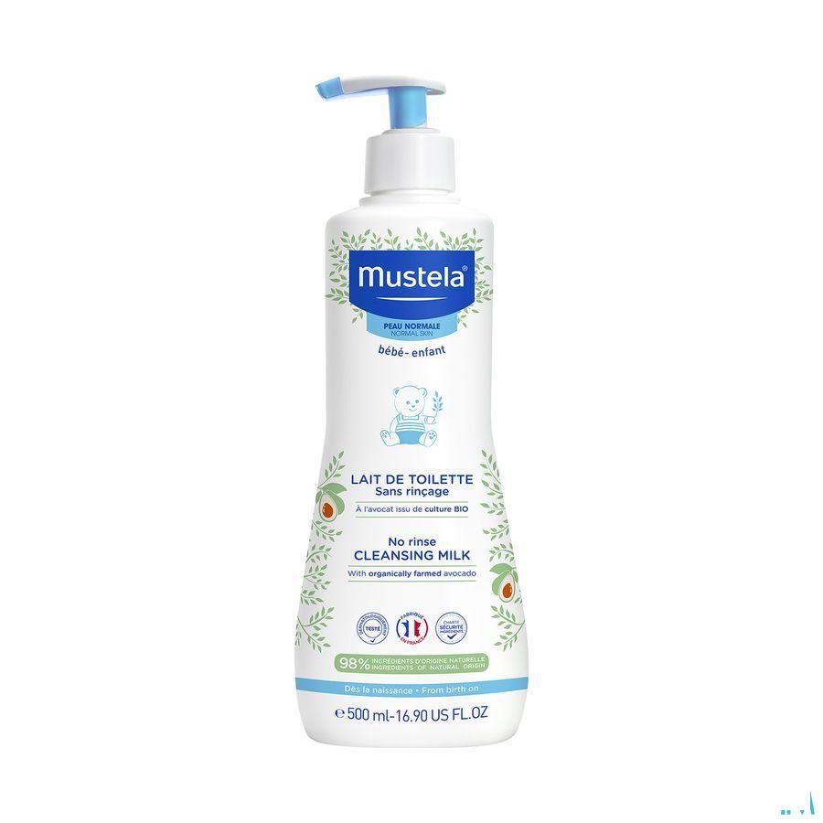 Mustela PS Lait de Toilette sans rincage 500ml avec pompe