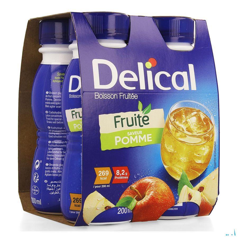 Delical Vruchtendrank Appel 4x200 ml  -  Bs Nutrition