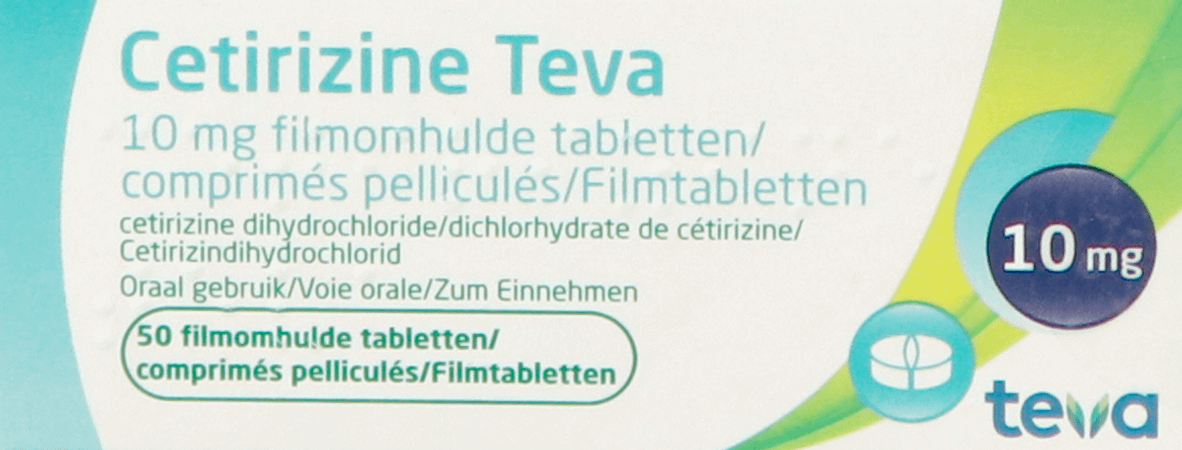 Cetirizine Teva 10 mg Comprimes Pellicules 50 