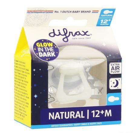 Difrax Fopspeen Natural 12 + Nacht  -  Difrax