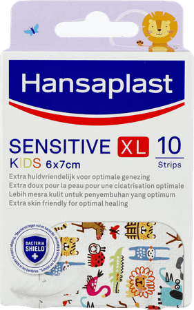 Hansaplast Sensitive Kids xl 6 x 7Cm Strips 10