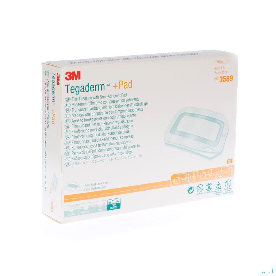 Tegaderm + Pad 3m Transp Steril 9cmx15cm 25 3589  -  3M