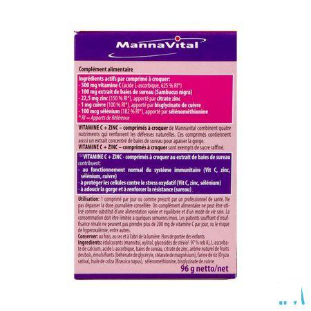 Mannavital Vitamine C + Zinc Comp A Croquer 60