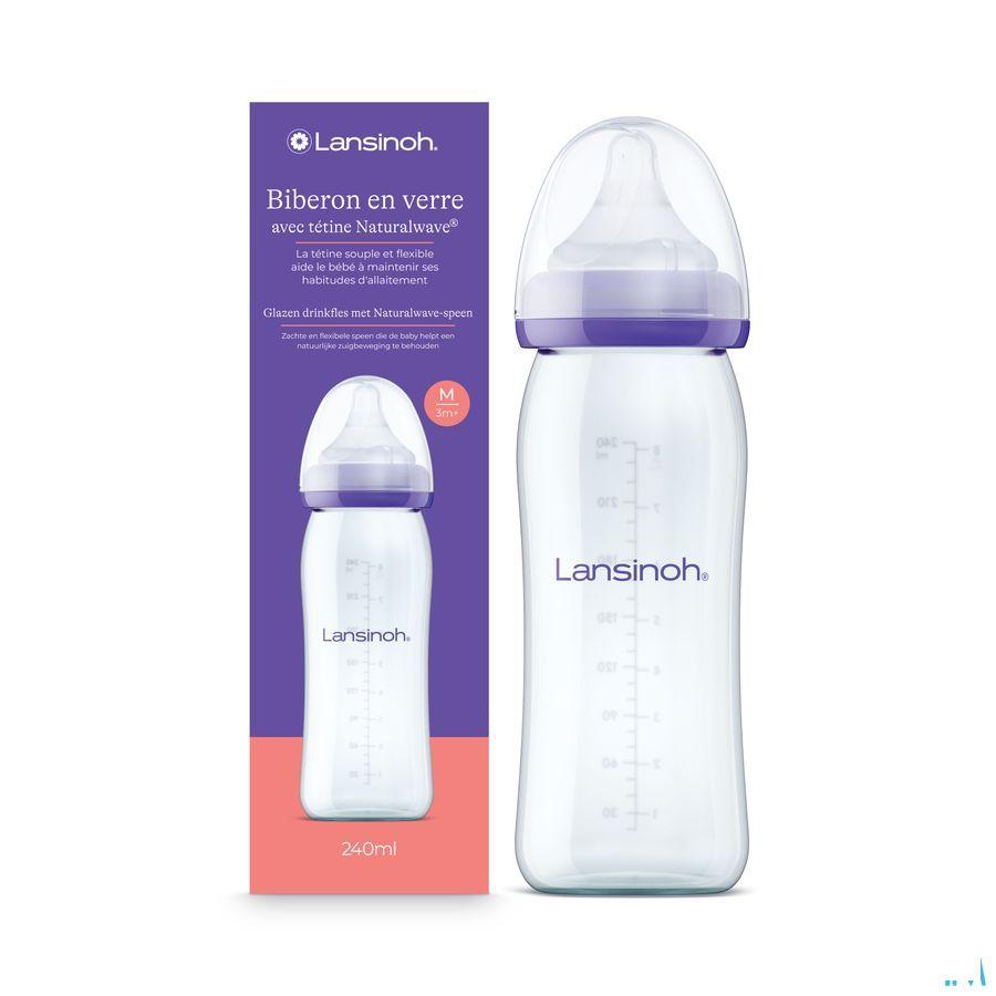 Lansinoh Zuigfles Glas + Speen 240 ml 4