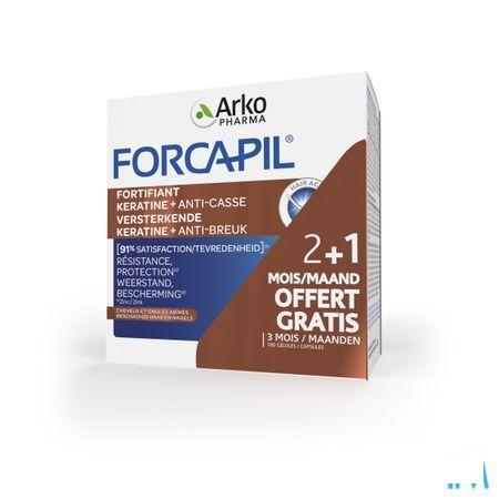 Forcapil Keratine+ Lot Caps 180  -  Arkopharma