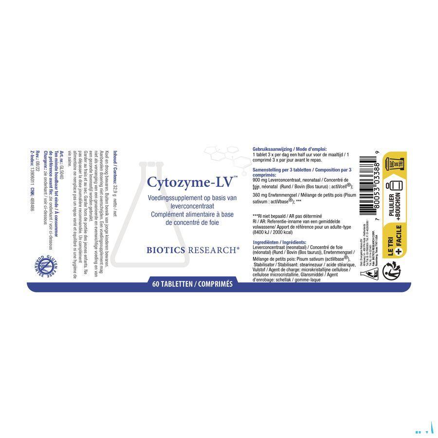 Biotics Cytozyme-Lv 60 tabletten  -  Energetica Natura