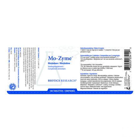 Biotics Mo-Zyme 100 comprimés  -  Energetica Natura