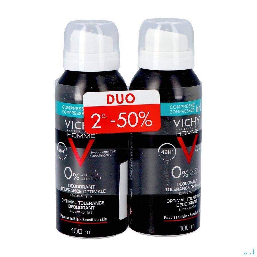 Vichy Homme Deo 48H Tolerance Aerosol 2X100 ml  -  Vichy