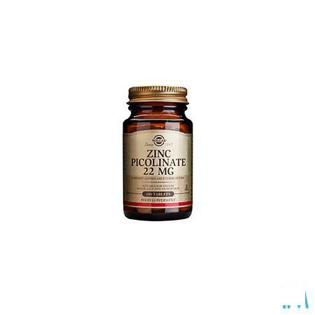 Solgar Zinc Picolinate Comprimes 100x22 mg  -  Solgar Vitamins