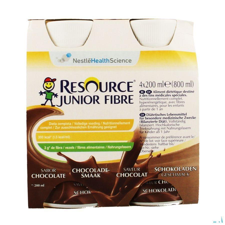 Resource Junior Fibre Chocolade 4x200 ml  -  Nestle