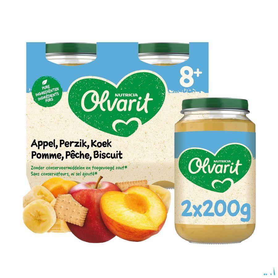 Olvarit Fruit Pomme Peche Biscuit 2x200 gr 8m54  -  Nutricia
