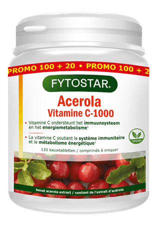 Fytostar Vitamine-energie Vit C1000 & aceroltabl 120  -  Ocebio
