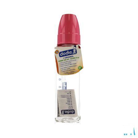Dodie Zuigfles Glas Rose 2lftd 240 ml