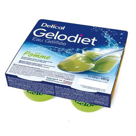 Gelodiet Gelwater Gesuikerd Groene Appel 4x120 gr  -  Bs Nutrition