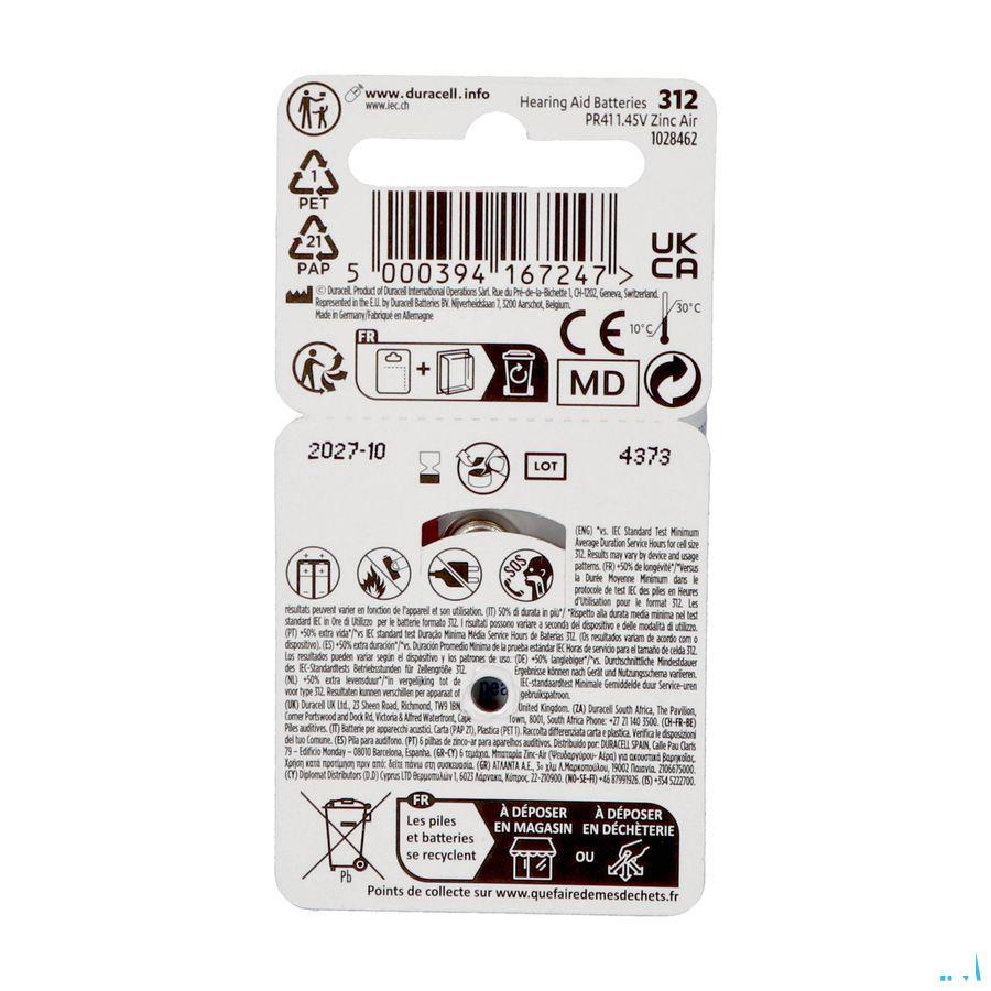 Duracell Easytab Hoorbatterij Da312 6 Bruin