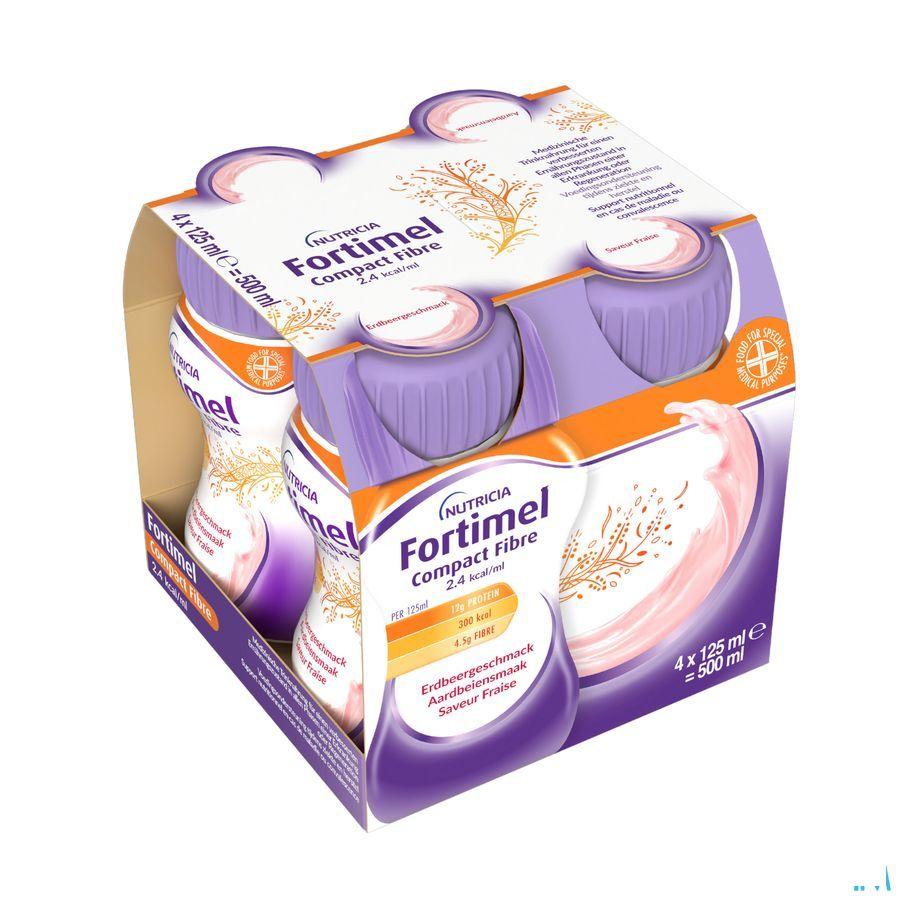 Fortimel Compact Fiber 2.4Kcal Aardbei 4 x 125 ml