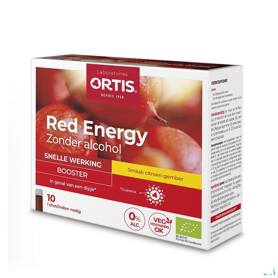 Ortis Red Energy Citroen Gember Bio zonder alc 10x15 ml  -  Ortis