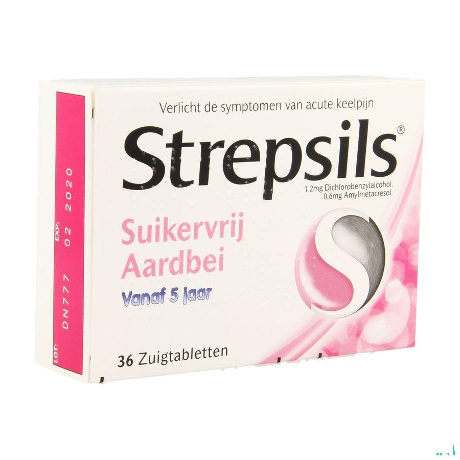 Strepsils Sans Sucre Fraise Pastille 36