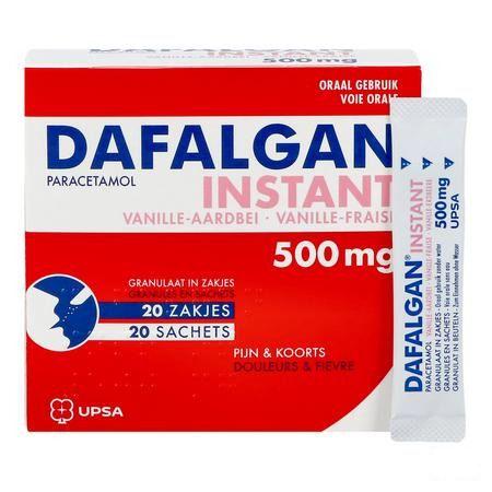 Dafalgan Instant Vanille Aardb Gr Zakjes 20x 500 mg