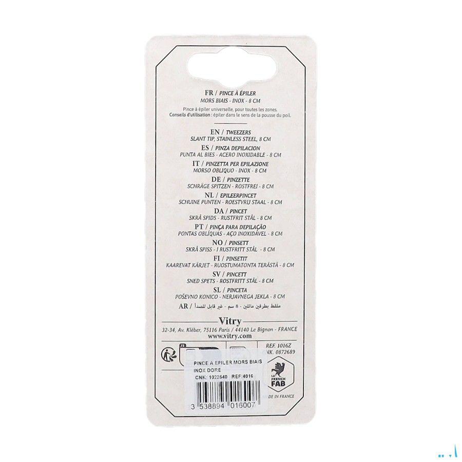 Vitry Prestige Pince Epiler Oblique Inox 4016  -  Vitry
