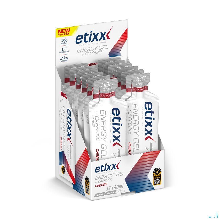 Etixx Energy Gel Caffeine Cherry 12X40 ml  -  Ceres Pharma