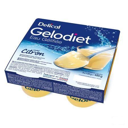 Gelodiet Gelwater Gesuikerd Citroen Pot 4x120 gr  -  Bs Nutrition