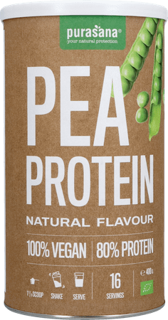 Purasana Plant.protein Erwrt 80% Naturel Bio 400 gr