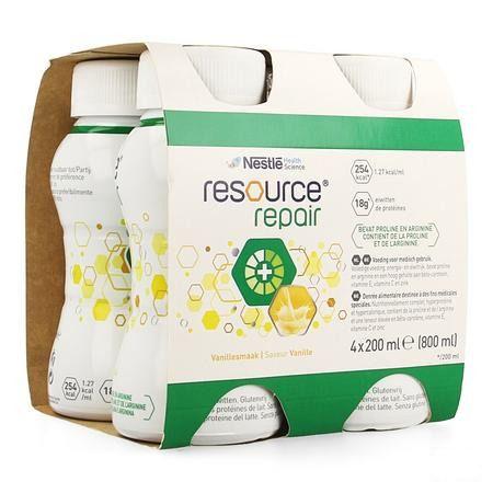 Resource Repair Vanille Fles 4x200 ml  -  Nestle