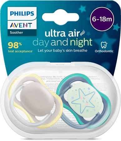 Philips Avent Sucette +6M Ultra Air Nuit/Jour