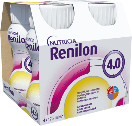 Renilon 4.0 Abrikoos Fles 4x125 ml 570978  -  Nutricia