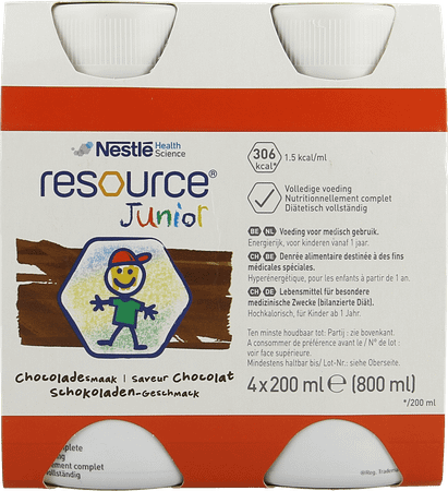 Resource Junior Chocolade 4x200 ml  -  Nestle