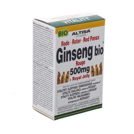 Altisa Panax Ginseng Rood + koningin.brij Bio Tabl60  -  Dieximport