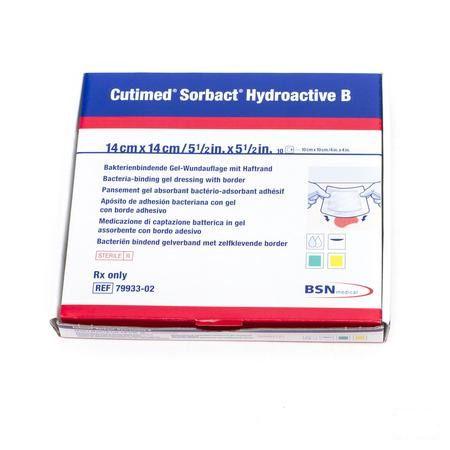 Cutimed Sorbact Hydroactive B 14x14,0cm 10 7993302