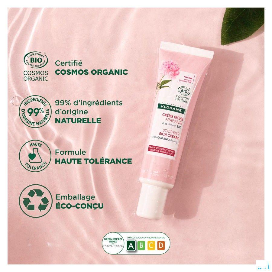 Klorane Visage Cr Riche Pivoine Bio 40 ml