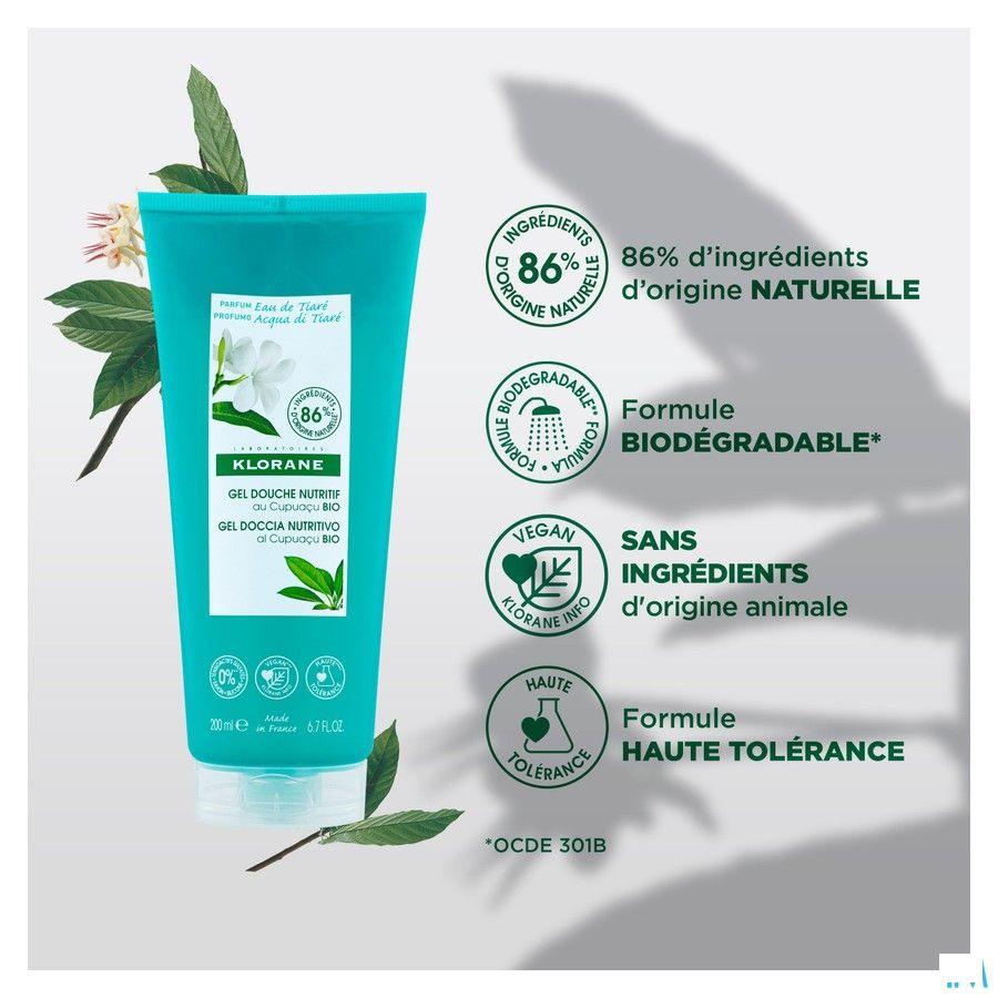 Klorane Lichaam Douchegel Water Tiare 200 ml