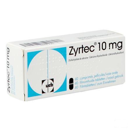 Zyrtec 10 mg Comprimes Pellicules 40 X 10 mg