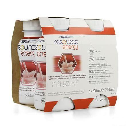 Resource Energy Drink Aardbei-framboos 4x200 ml  -  Nestle
