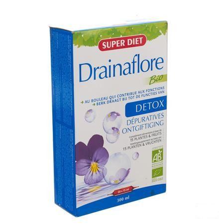 Super Diet Drainaflore Bio Ampoule 20x15 ml  -  Superdiet Laboratoires