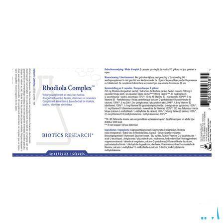 Biotics Rhodiola Complex 60 capsules  -  Energetica Natura