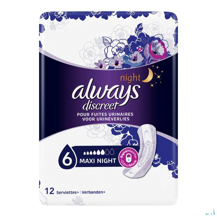 Always Discreet Incontinence Pads Maxi Night Spx12