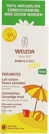 Weleda Edelweiss Zonnelotion Gev. Huid Ip30 150 ml  -  Weleda