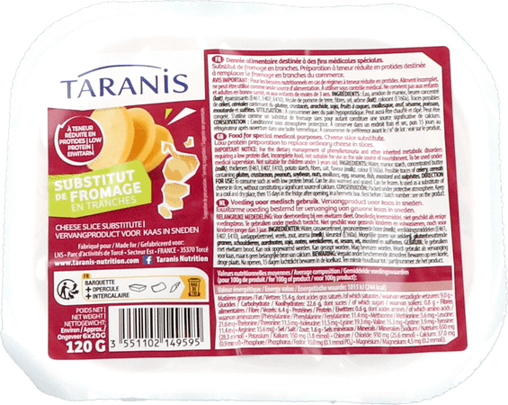 Taranis Vervangproduct Kaas Sneden 120g