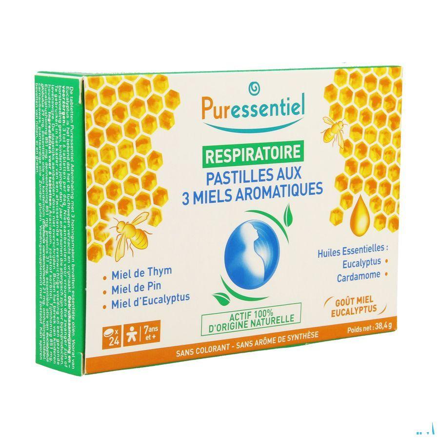 Puressentiel Ademhaling Pastillen 3 Honing 24  -  Puressentiel