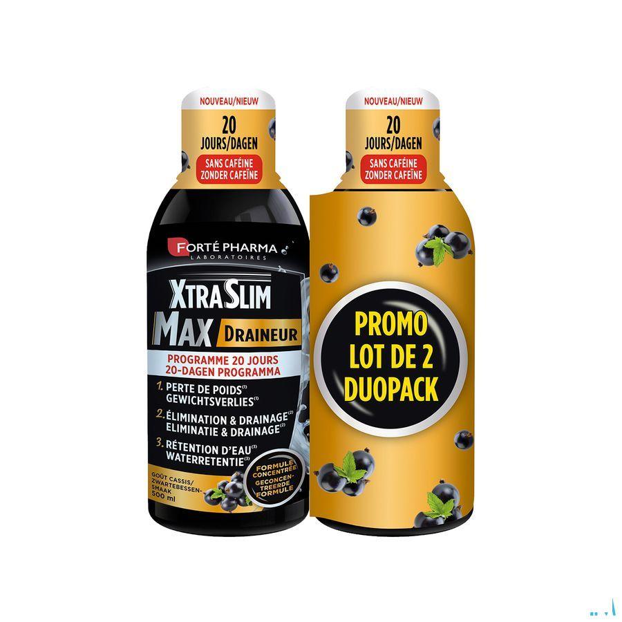 Xtraslim Max Draineur Zwarte Bes Duo 2 x 500 ml