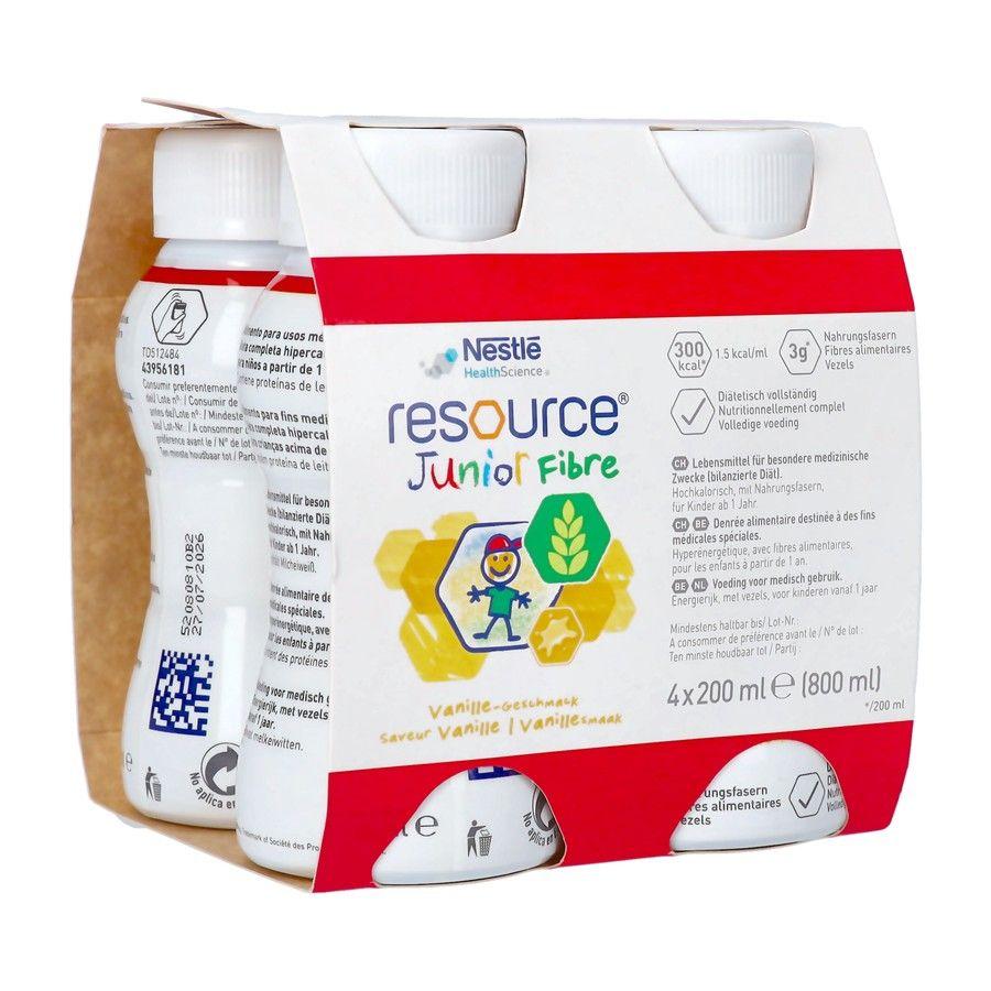 Resource Junior Fibre Vanille 4x200 ml  -  Nestle