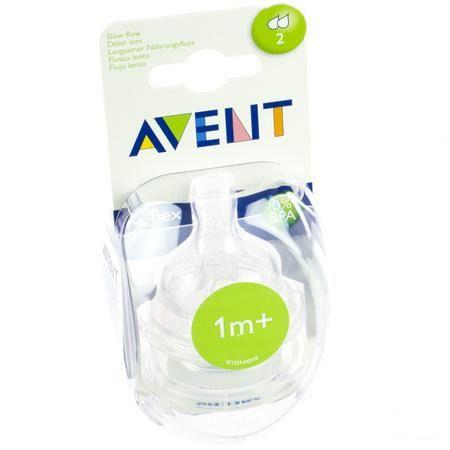 Philips Avent Zuigspeen Slow 2gaten 2 Scf632/27  -  Bomedys