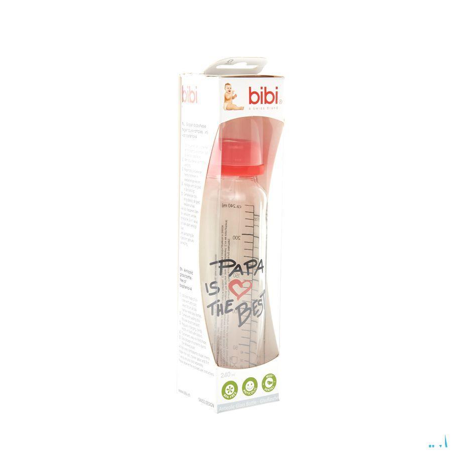 Bibi Zuigfles Glas Mama Papa 250 ml 1071075  -  Credophar