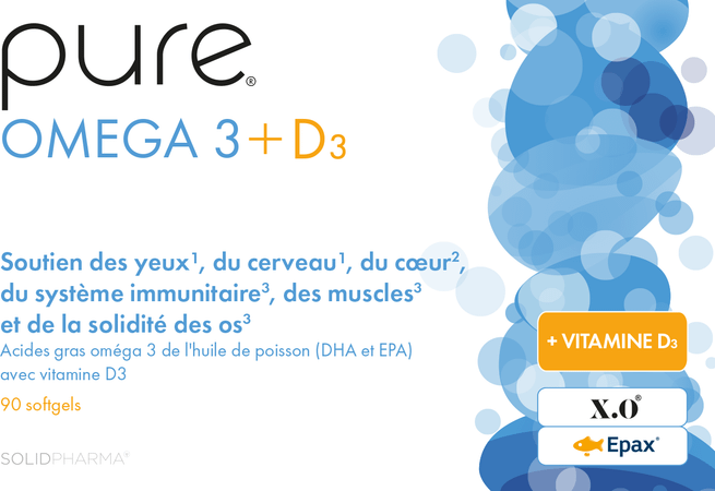 Pure Omega 3 + D3 Softgels 90
