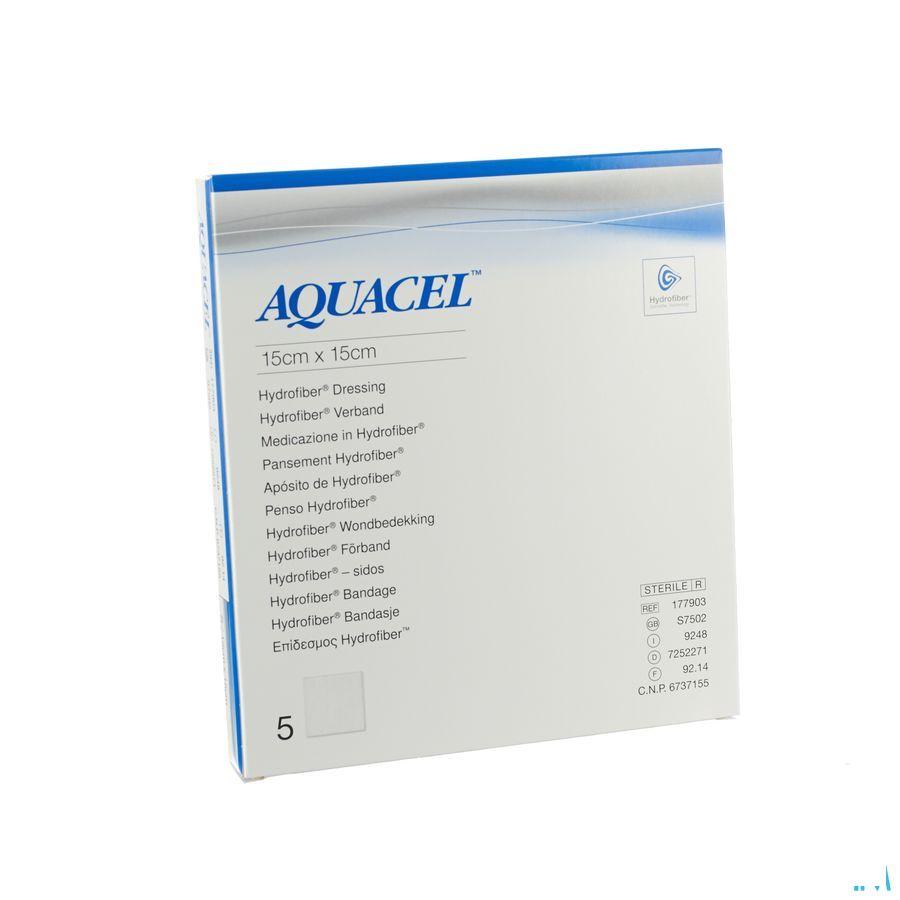 Aquacel Ag Pansement Hydrofiber Ster 15x15cm 5 403710  -  Convatec