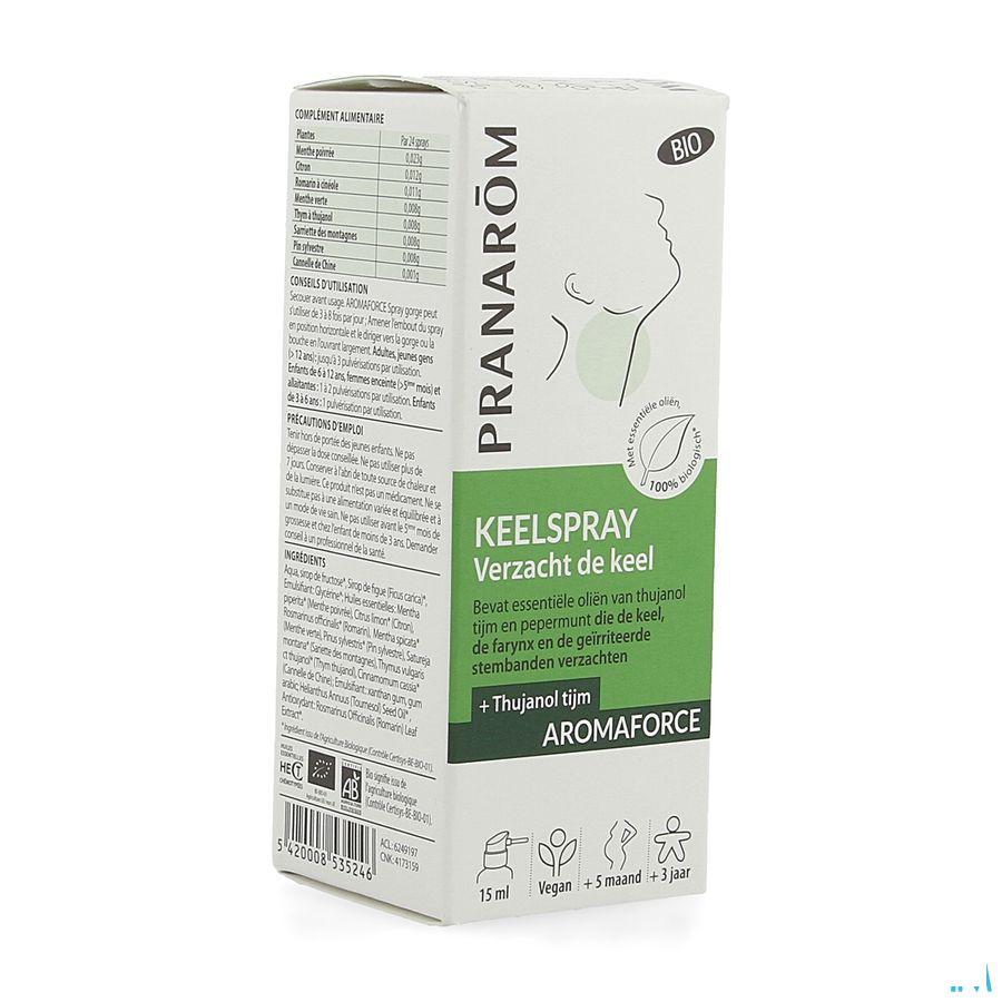 Aromaforce Bio Spray Gorge Apaisant 15 ml  -  Pranarom
